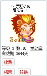 qq游戏3+10狮子座宝宝有效期3600多天不带进化度详情图 qq游戏3+10狮子座宝宝有效期3600多天不带进化度详情图